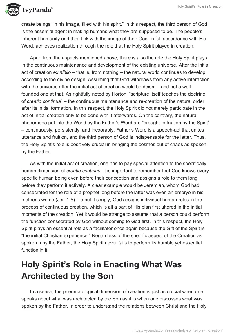 Holy Spirit’s Role in Creation. Page 3