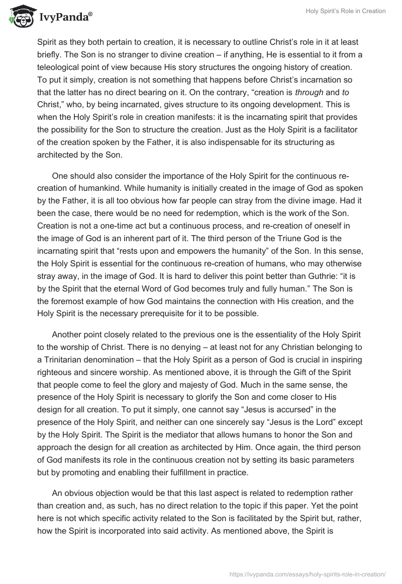 Holy Spirit’s Role in Creation. Page 4