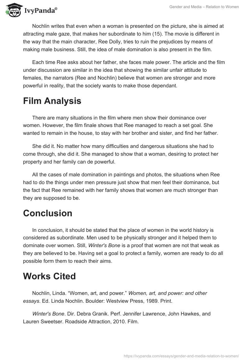 Gender and Media – Relation to Women. Page 2