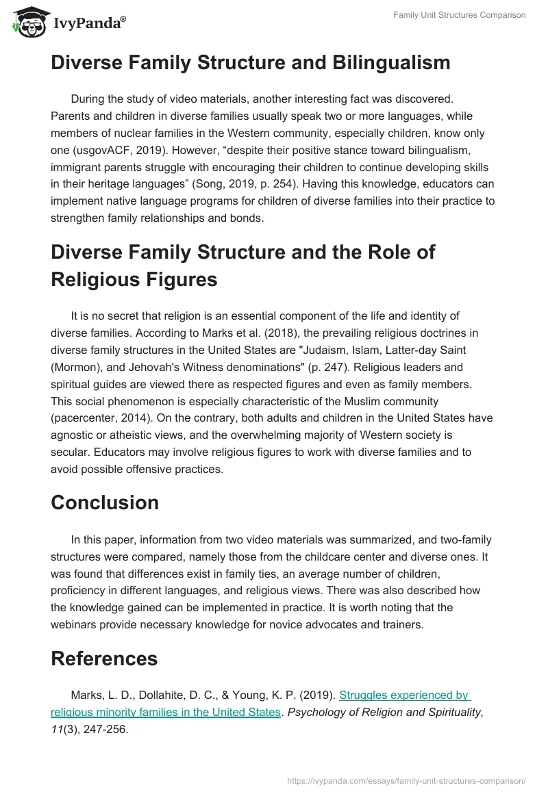 Family Unit Structures Comparison. Page 2