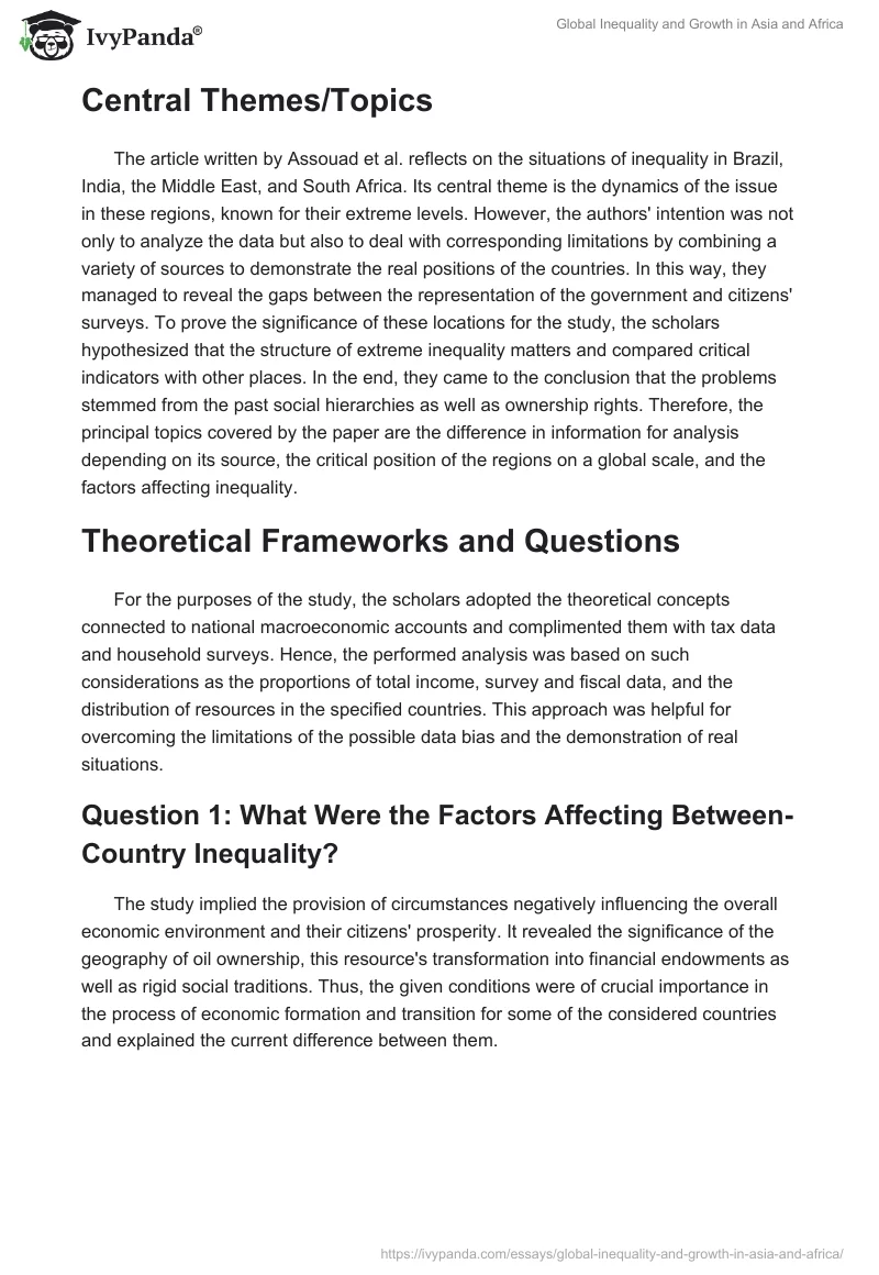 Global Inequality and Growth in Asia and Africa. Page 5