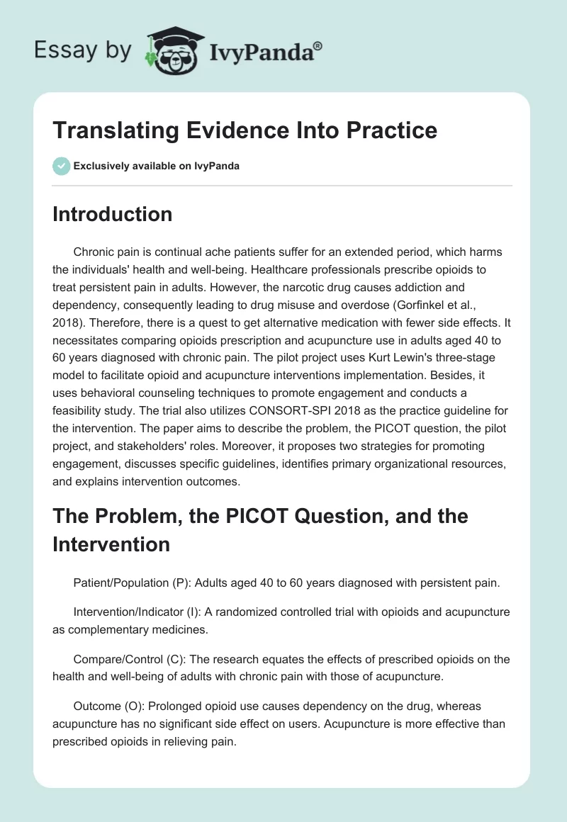 Translating Evidence Into Practice. Page 1