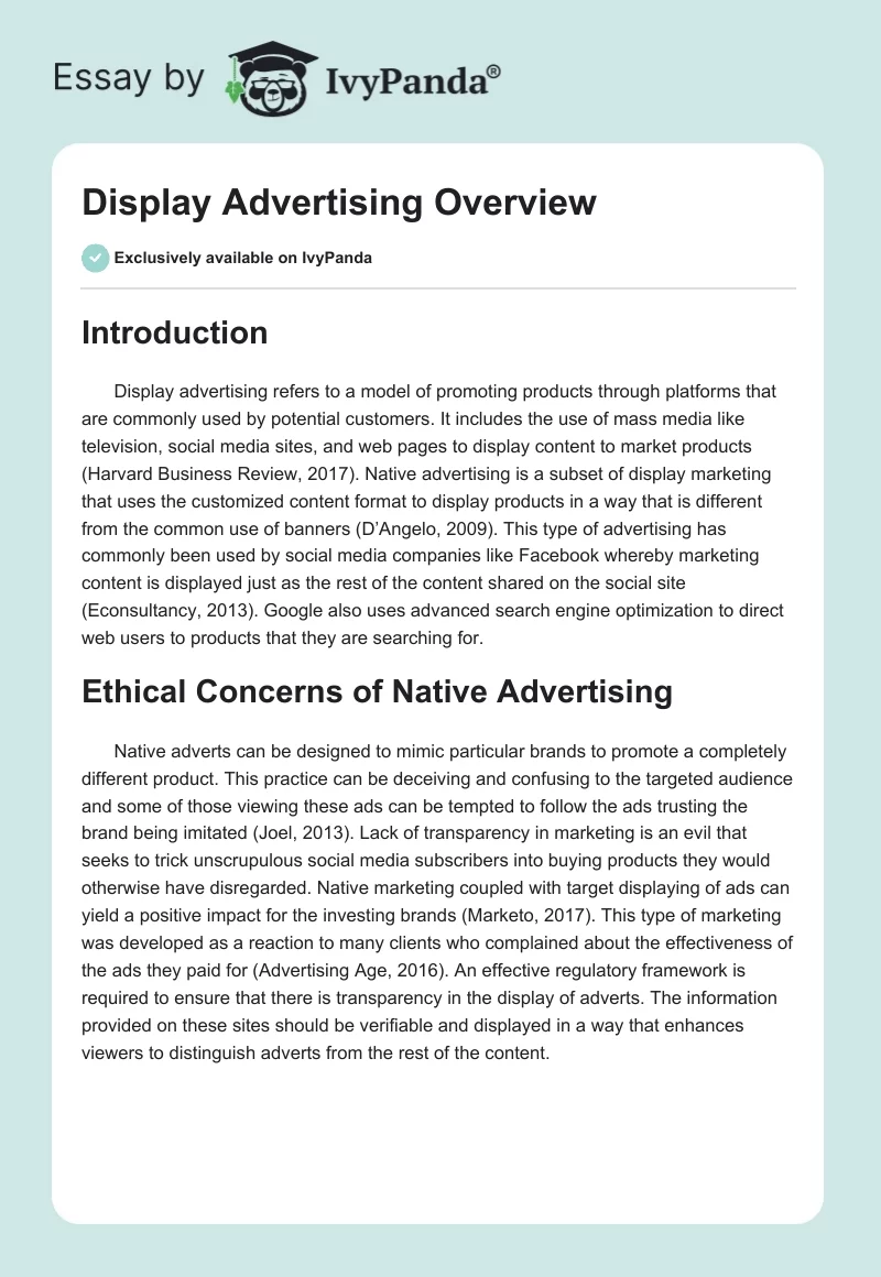 Display Advertising Overview. Page 1