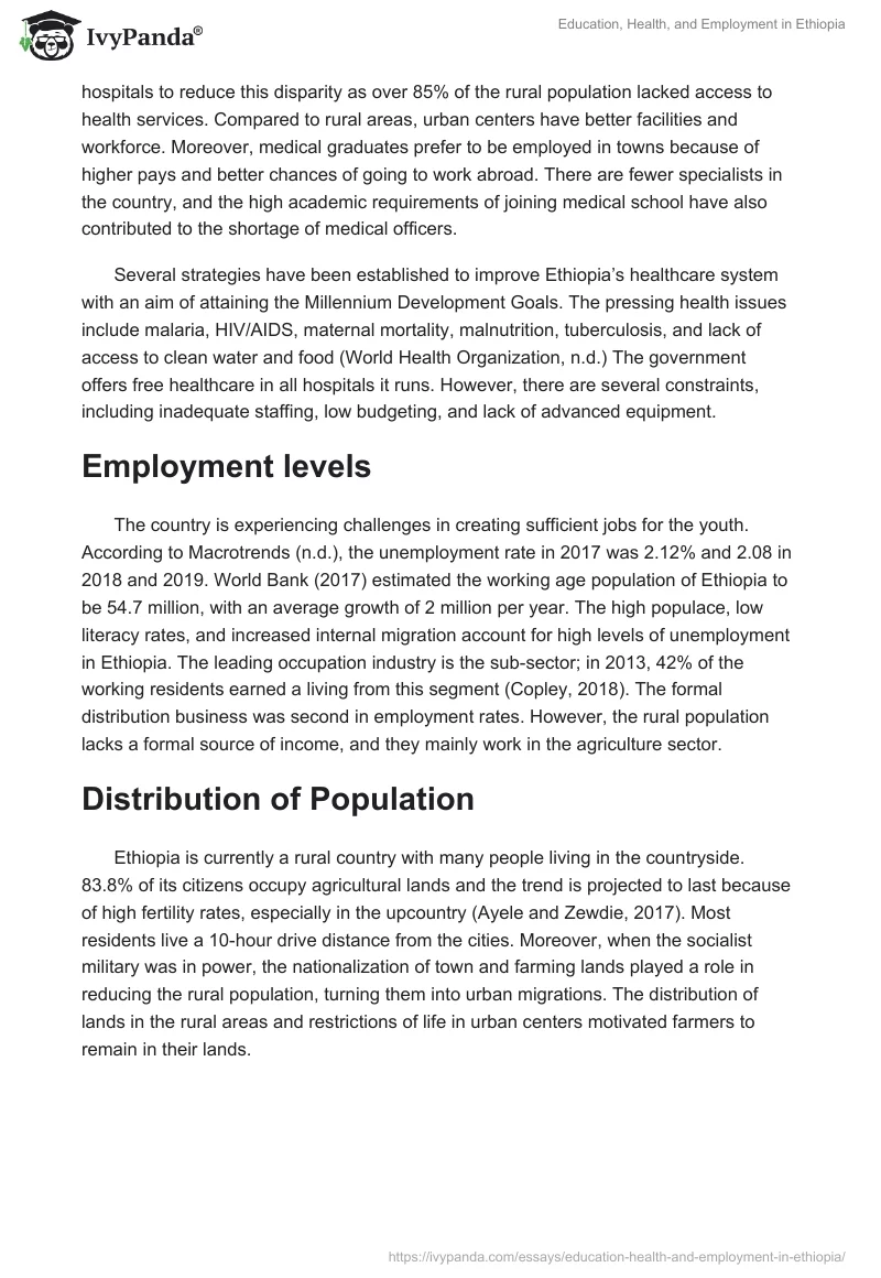 Education, Health, and Employment in Ethiopia. Page 2