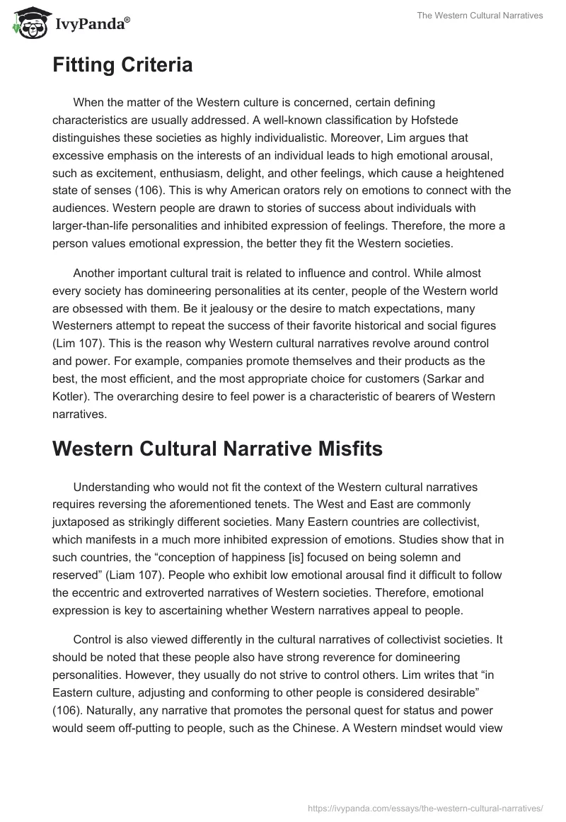 The Western Cultural Narratives. Page 2