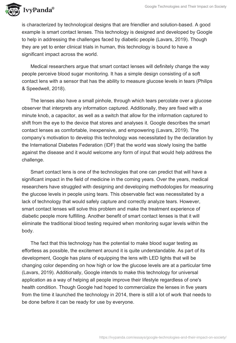 Google Technologies and Their Impact on Society. Page 4