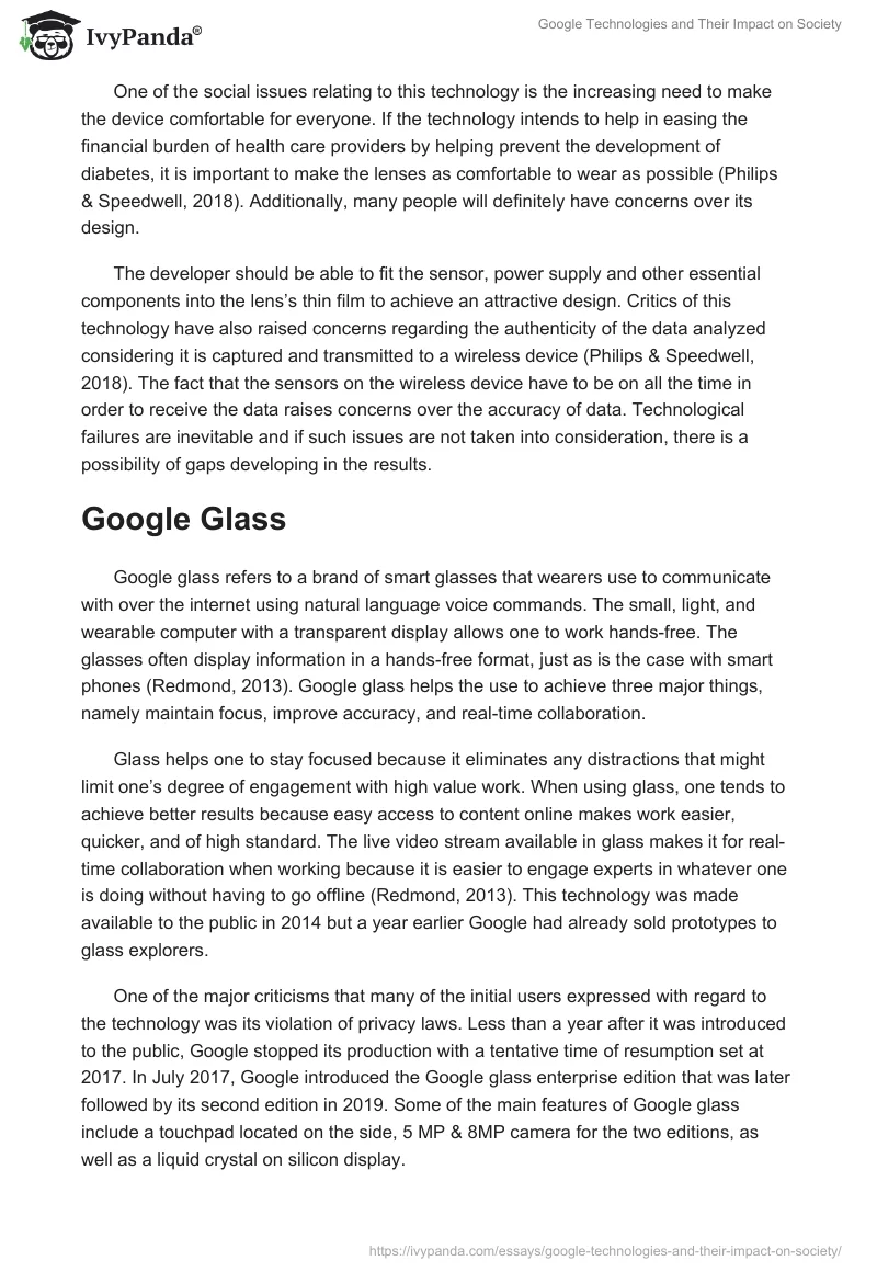 Google Technologies and Their Impact on Society. Page 5