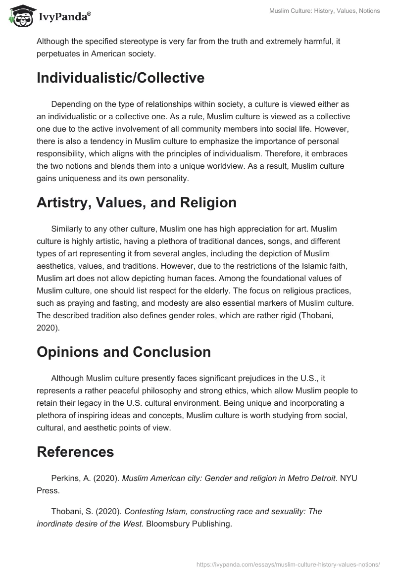 Muslim Culture: History, Values, Notions. Page 2
