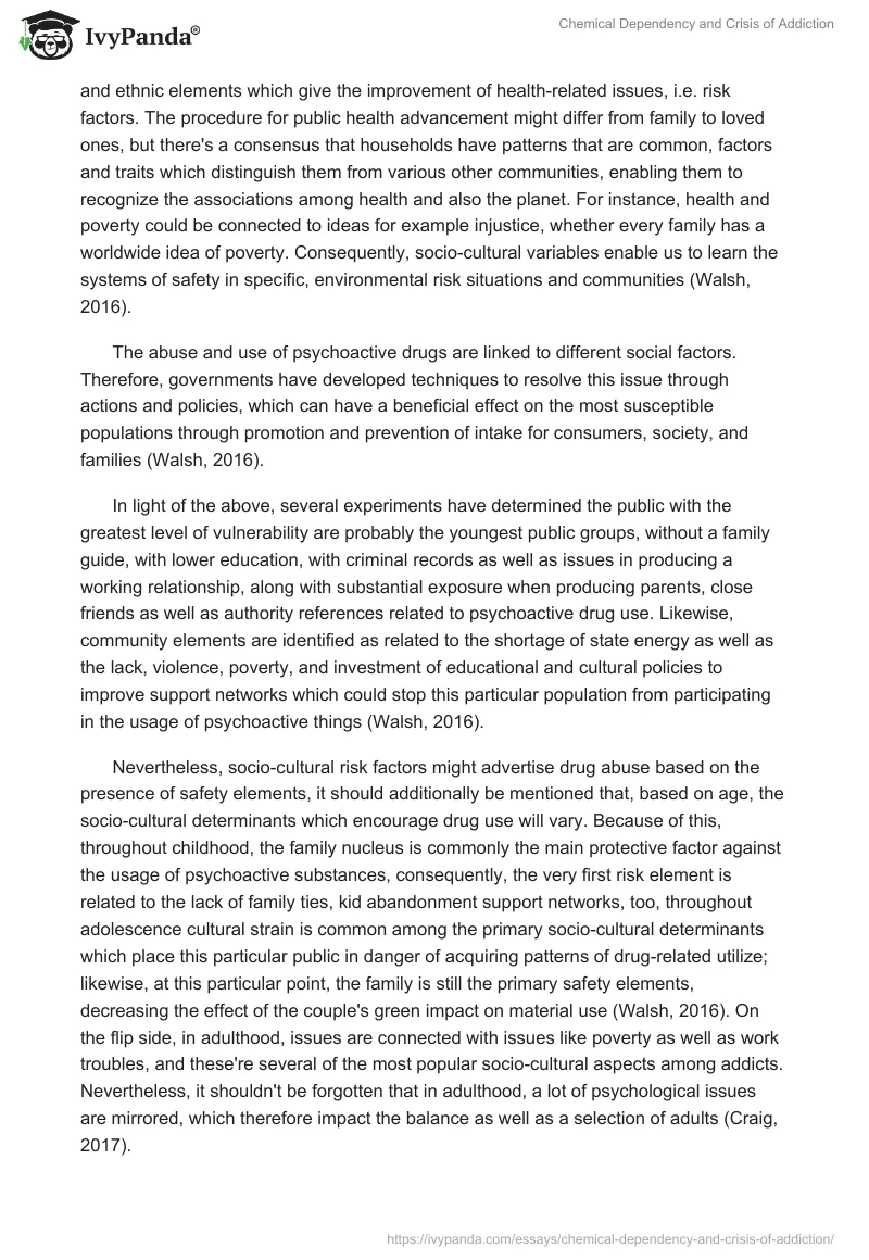 Chemical Dependency and Crisis of Addiction. Page 3