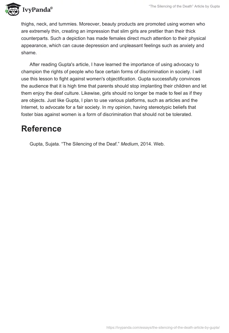 “The Silencing of the Death” Article by Gupta. Page 2