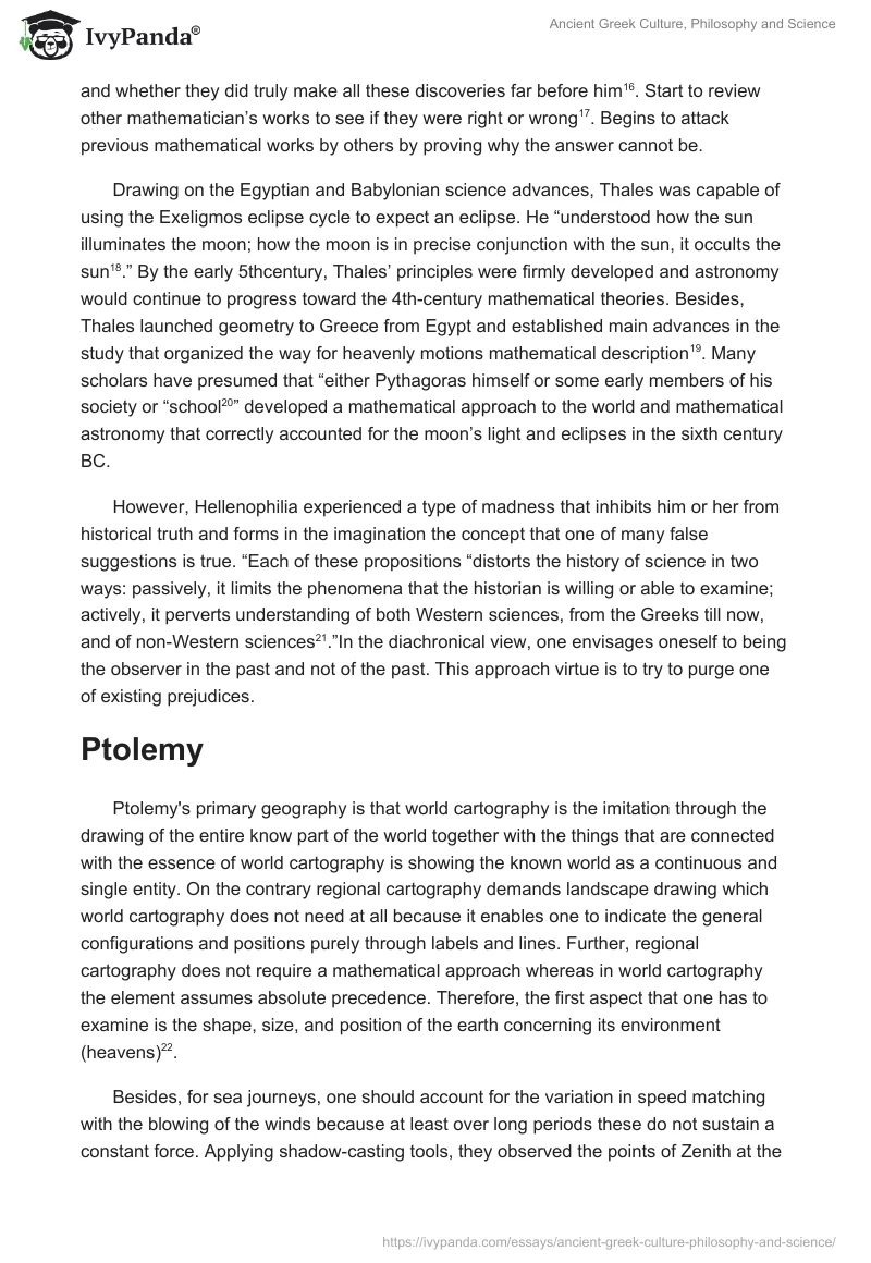 Ancient Greek Culture, Philosophy and Science. Page 4