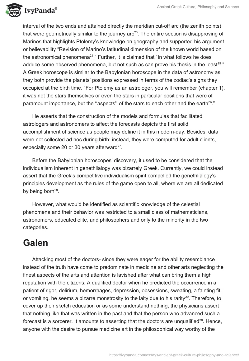 Ancient Greek Culture, Philosophy and Science. Page 5