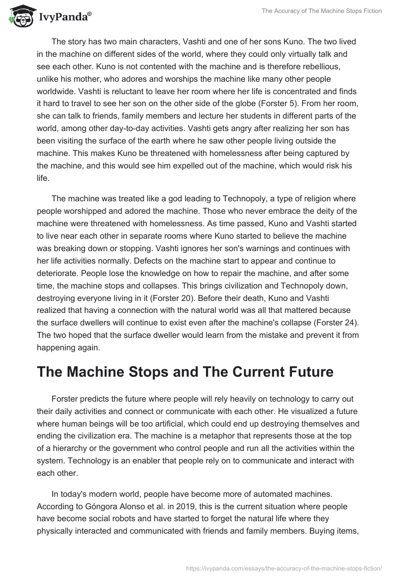 The Accuracy of "The Machine Stops" Fiction. Page 2