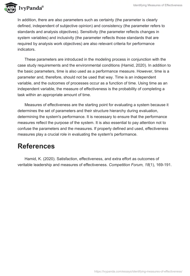 Identifying Measures of Effectiveness. Page 2