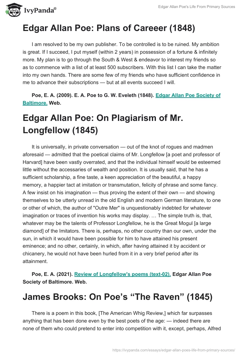 Edgar Allan Poe's Life From Primary Sources. Page 2