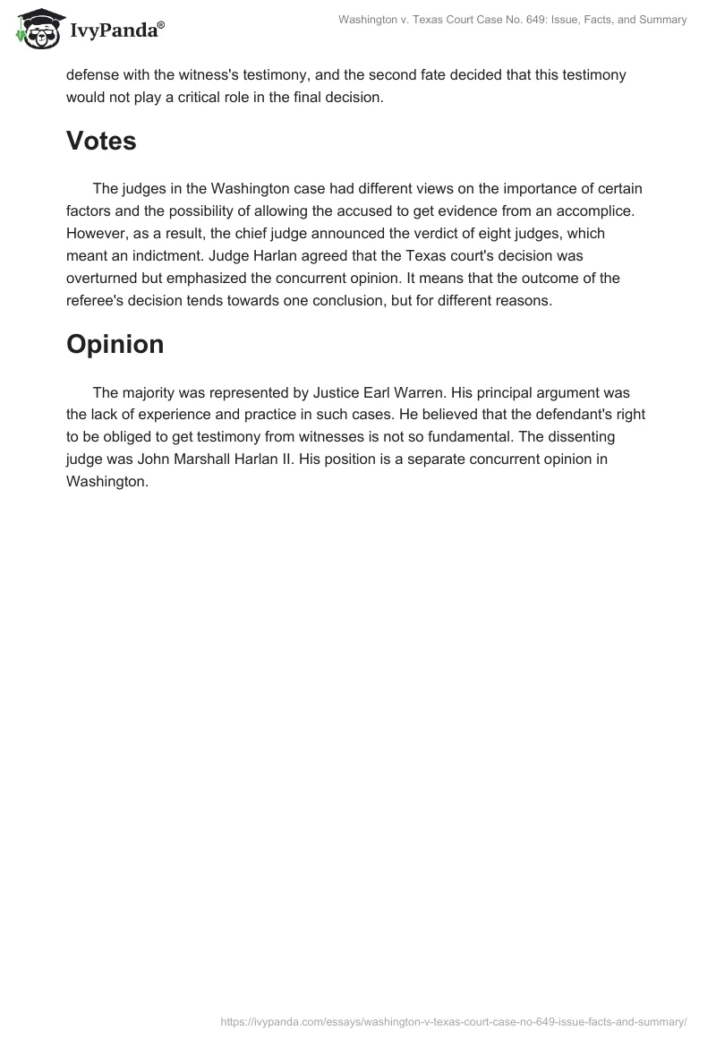 Washington vs. Texas Court Case No. 649: Issue, Facts, and Summary. Page 3