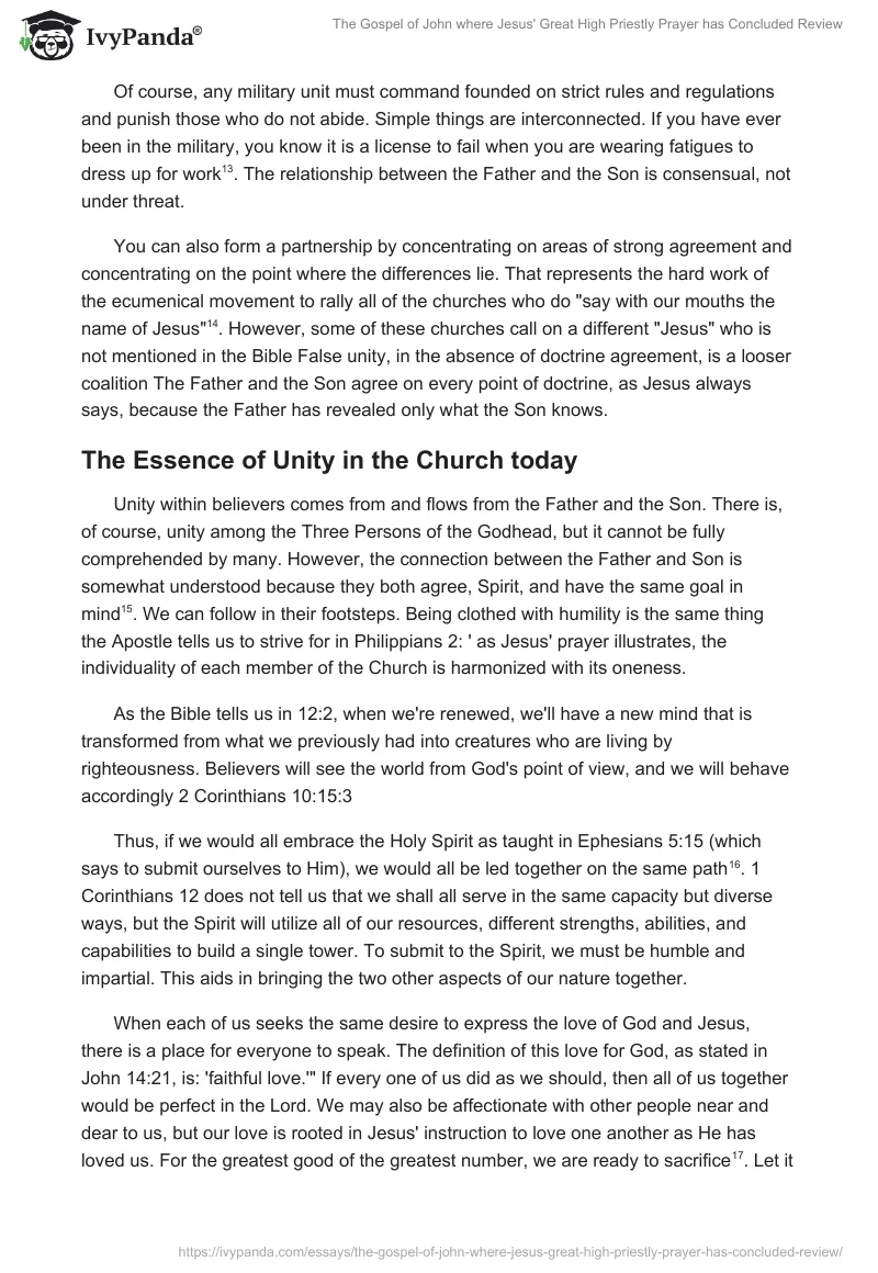 The Gospel of John where Jesus' Great High Priestly Prayer has Concluded Review. Page 5