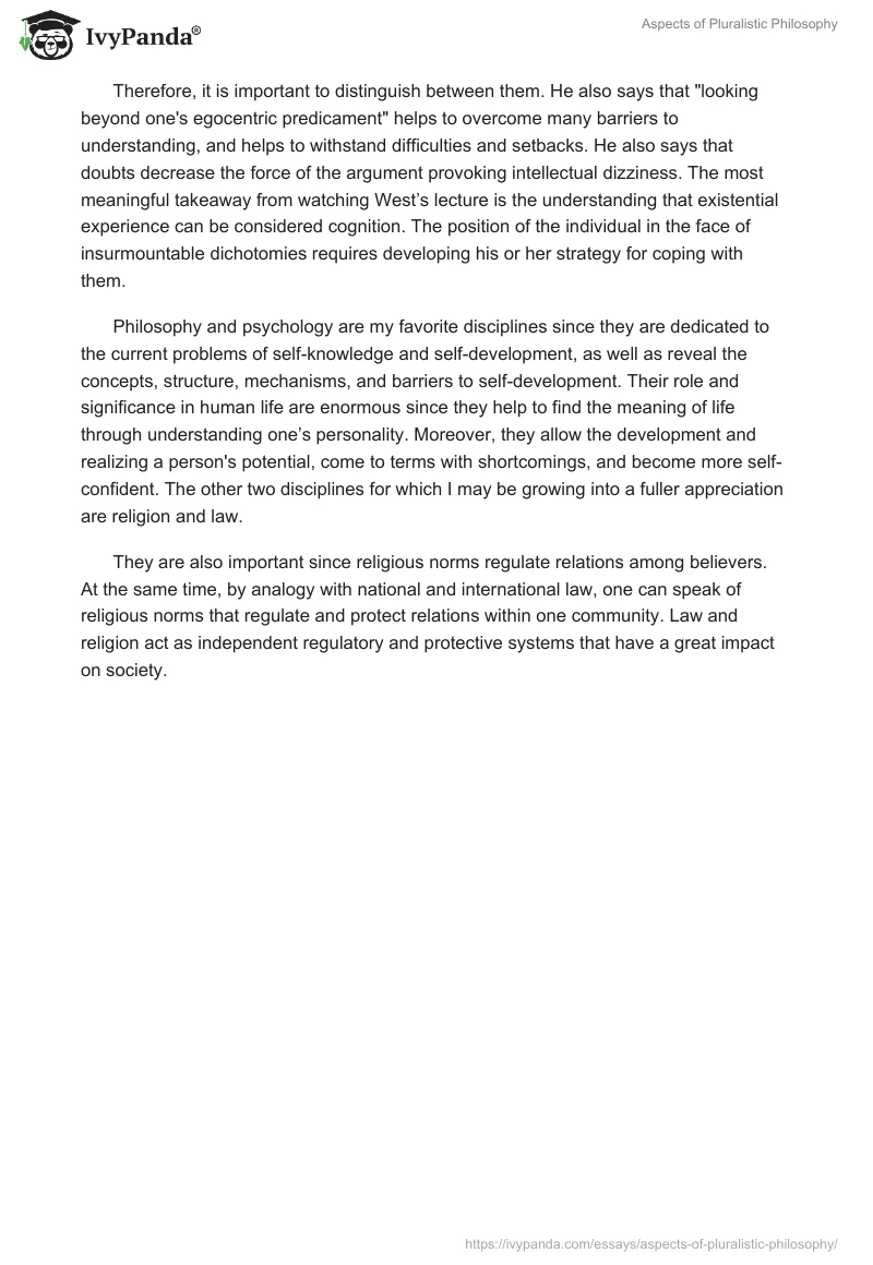Aspects of Pluralistic Philosophy. Page 2