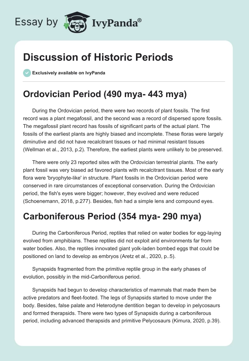 Discussion of Historic Periods. Page 1