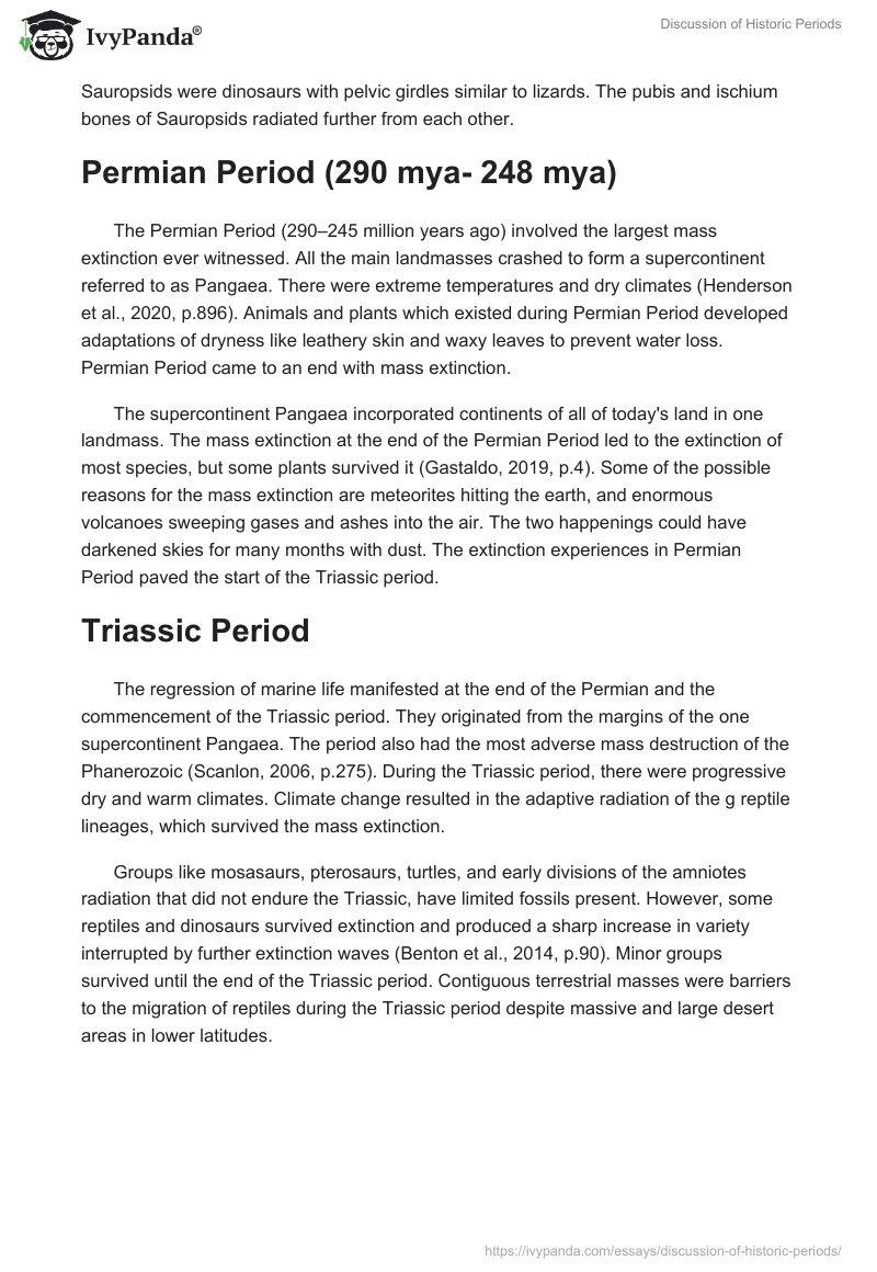 Discussion of Historic Periods. Page 2