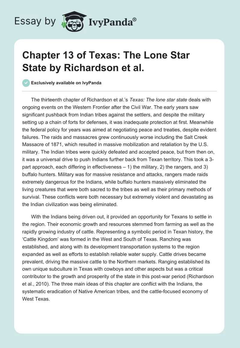 Chapter 13 of Texas: The Lone Star State by Richardson et al.. Page 1