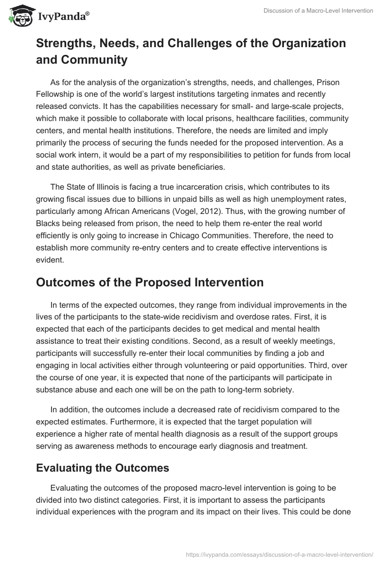 Discussion of a Macro-Level Intervention. Page 5