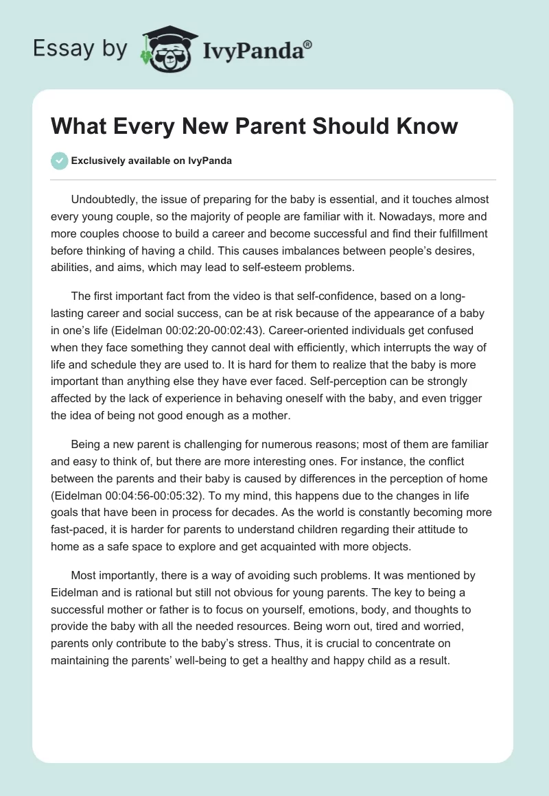 What Every New Parent Should Know. Page 1