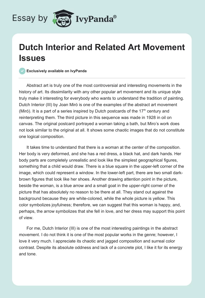 Dutch Interior and Related Art Movement Issues. Page 1