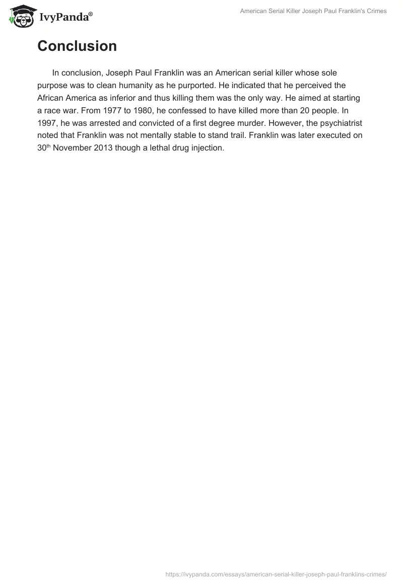 American Serial Killer Joseph Paul Franklin's Crimes. Page 4