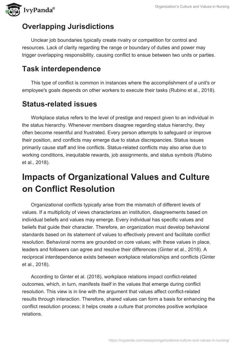 Organization’s Culture and Values in Nursing. Page 3