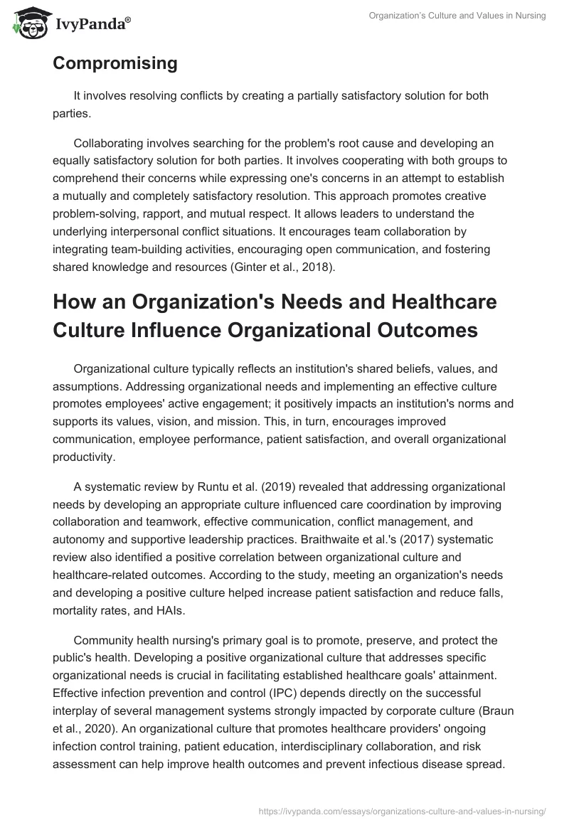 Organization’s Culture and Values in Nursing. Page 5