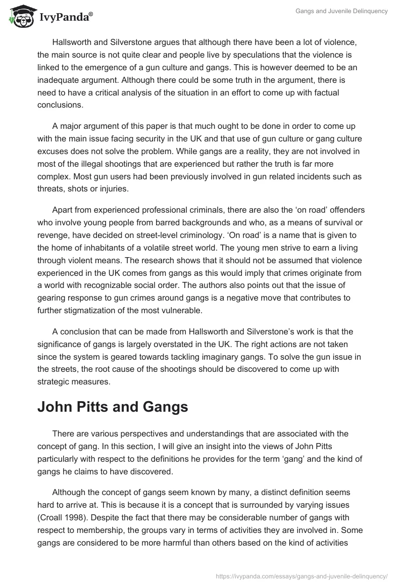 Gangs and Juvenile Delinquency. Page 2
