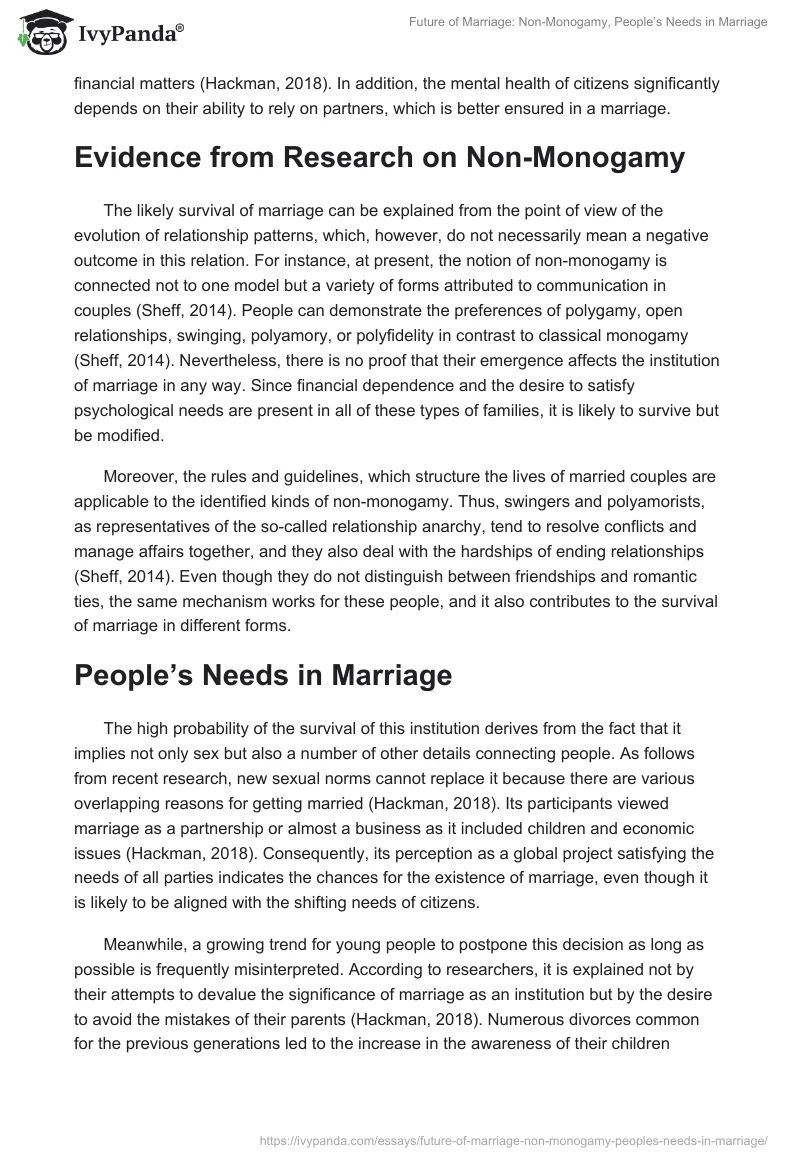 Future of Marriage: Non-Monogamy, People’s Needs in Marriage. Page 2