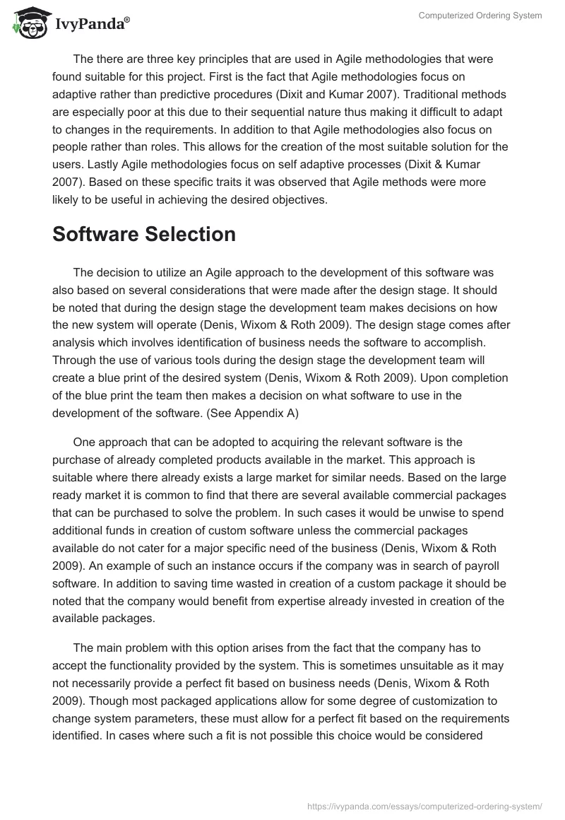 Computerized Ordering System. Page 2