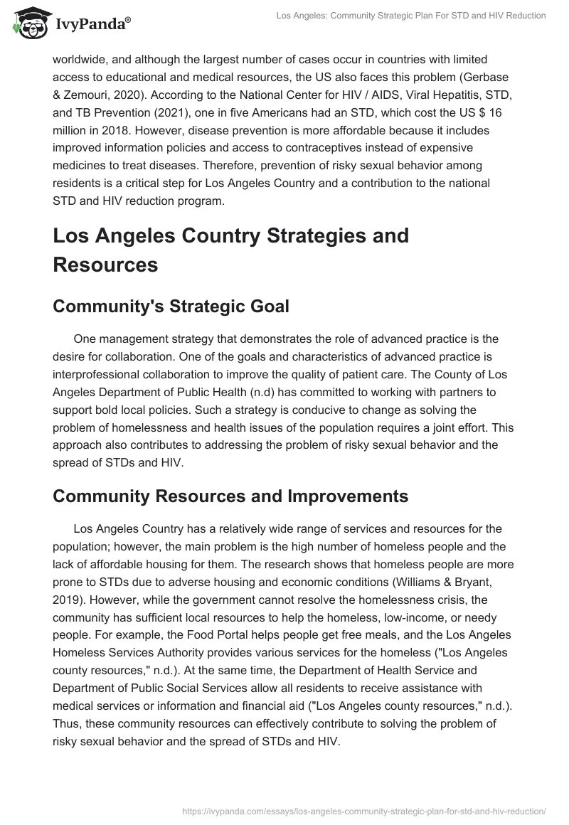 Los Angeles: Community Strategic Plan For STD and HIV Reduction. Page 2
