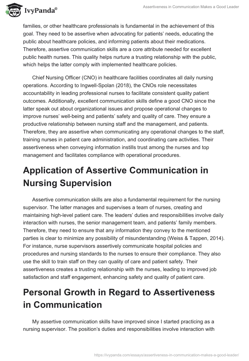 Assertiveness in Communication Makes a Good Leader. Page 3