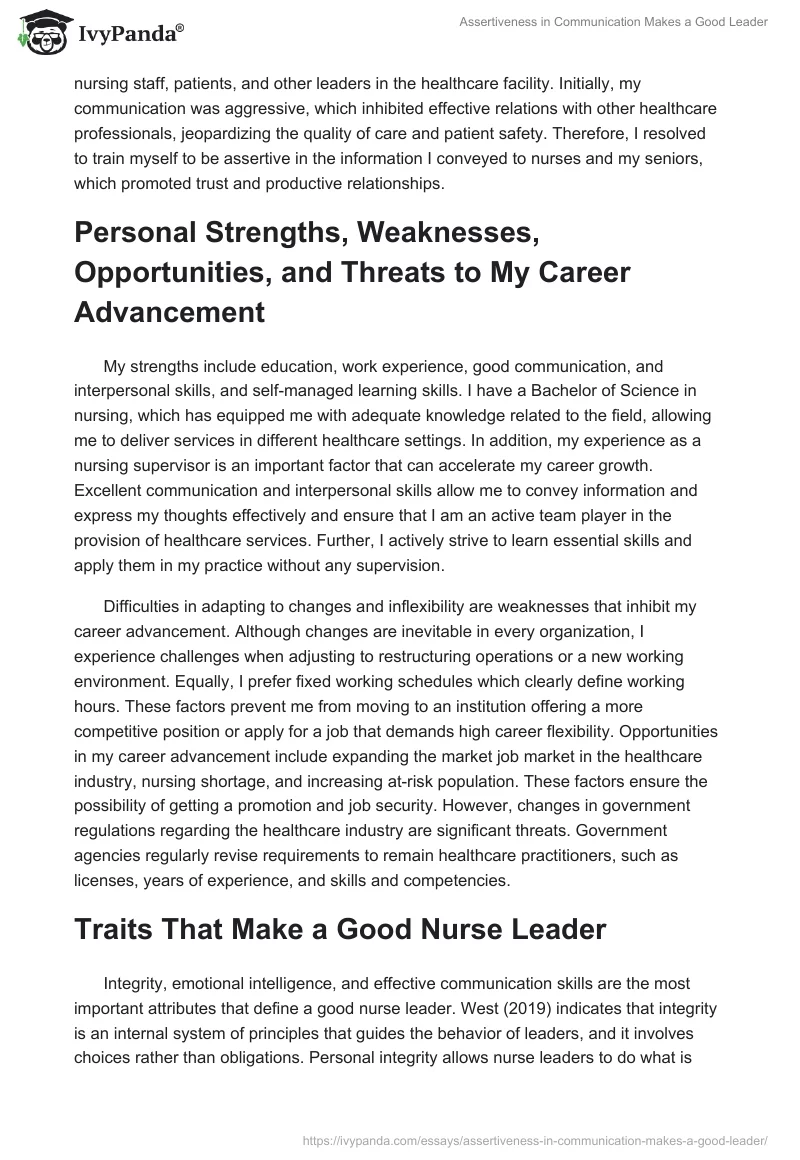 Assertiveness in Communication Makes a Good Leader. Page 4