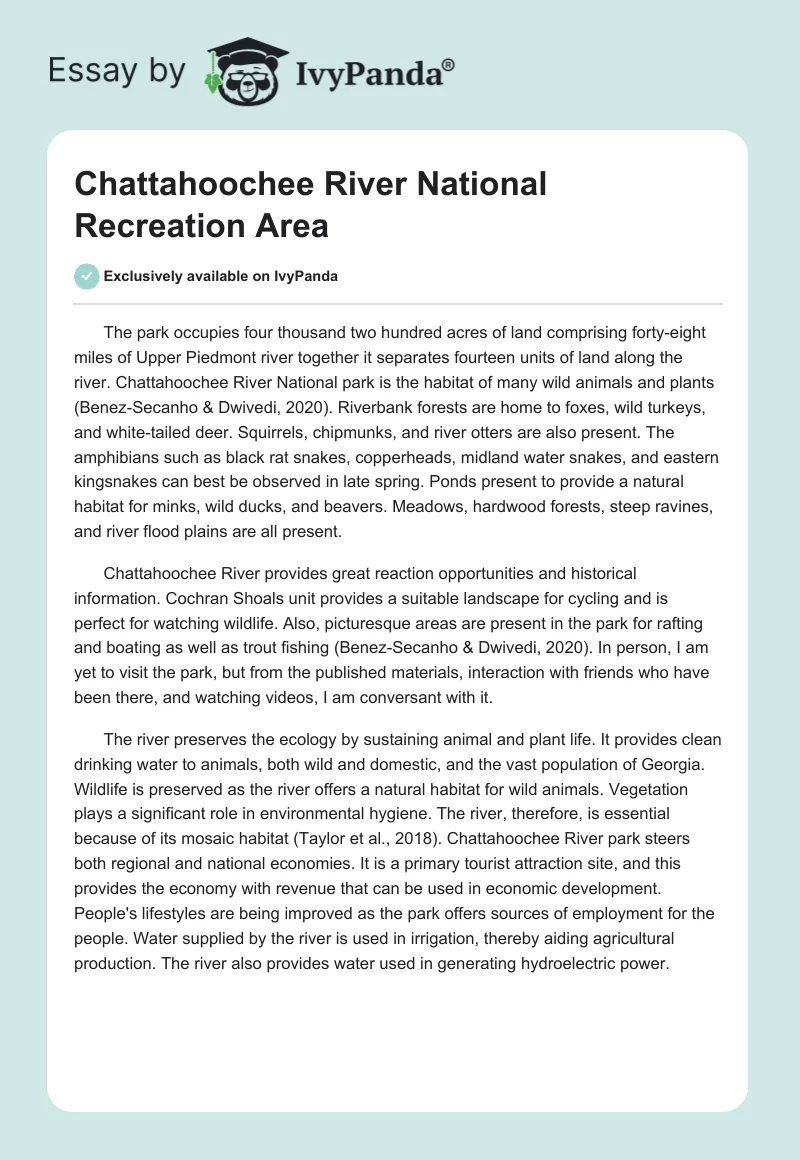 Chattahoochee River National Recreation Area. Page 1