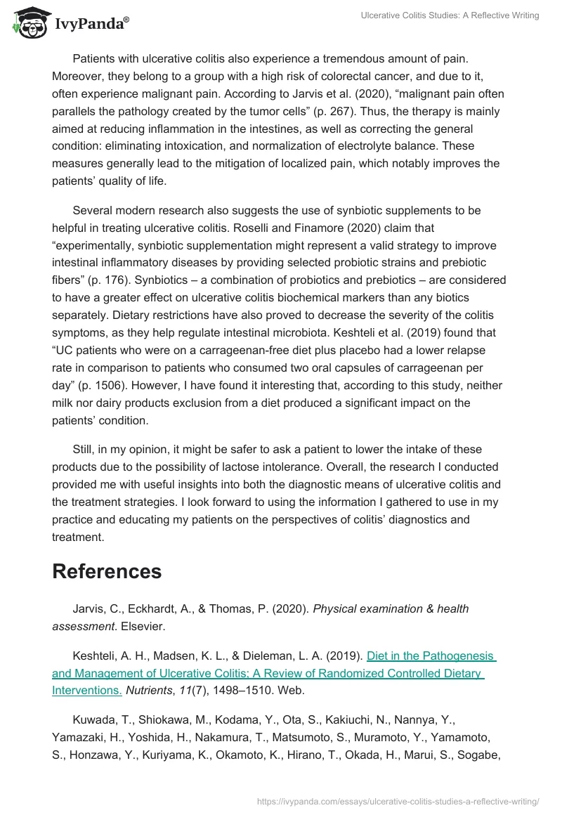 Ulcerative Colitis Studies: A Reflective Writing. Page 2
