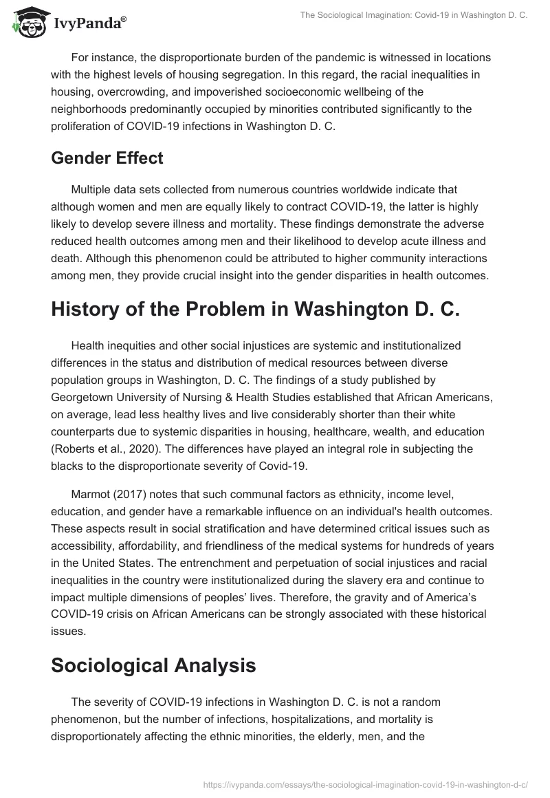 The Sociological Imagination: Covid-19 in Washington D. C.. Page 4