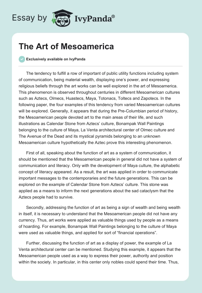 The Art of Mesoamerica. Page 1