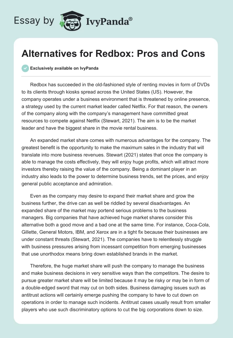 Alternatives for Redbox: Pros and Cons. Page 1