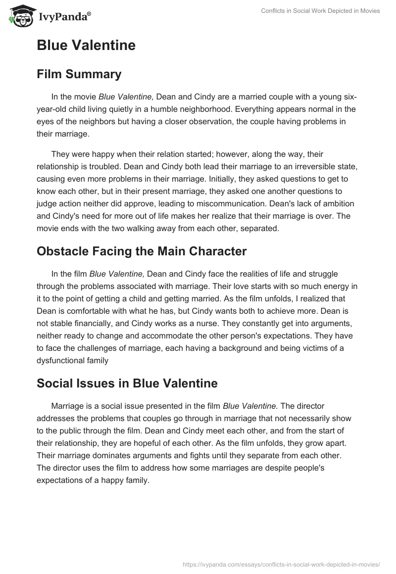 Conflicts in Social Work Depicted in Movies. Page 3