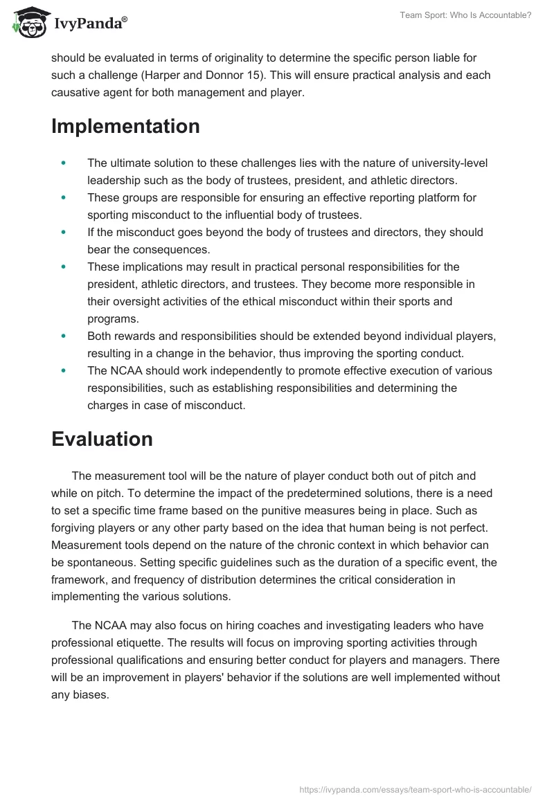 Team Sport: Who Is Accountable?. Page 2