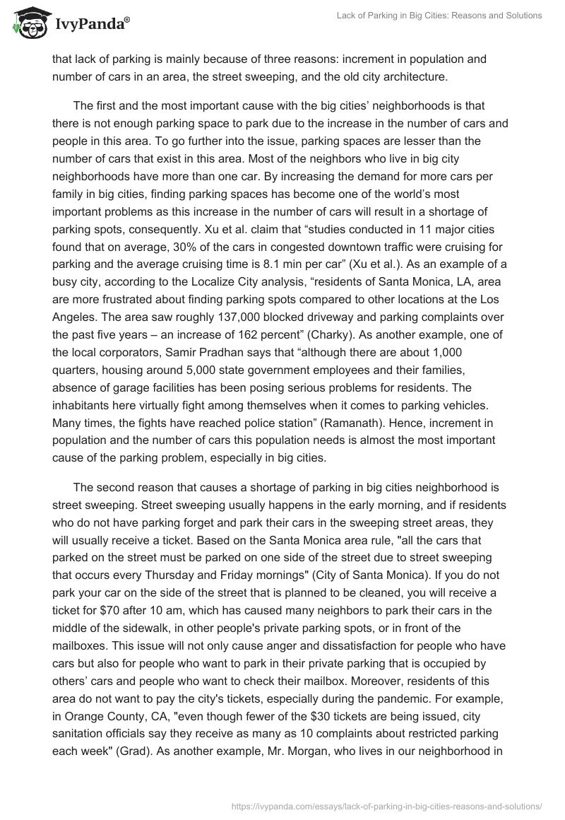 Lack of Parking in Big Cities: Reasons and Solutions. Page 3