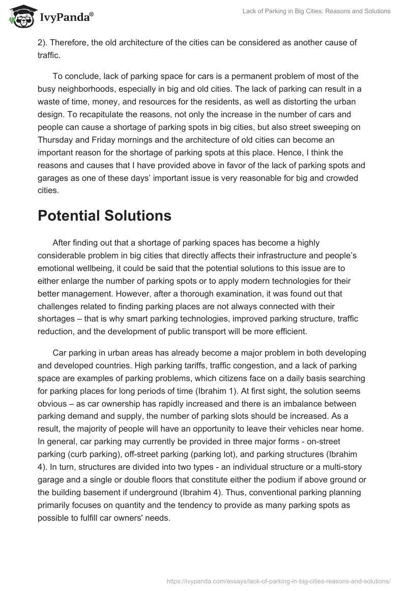 Lack of Parking in Big Cities: Reasons and Solutions. Page 5