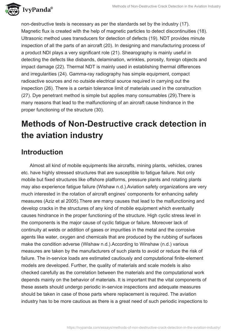 Methods of Non-Destructive Crack Detection in the Aviation Industry. Page 3