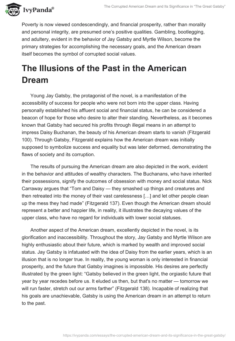 The Corrupted American Dream and Its Significance in “The Great Gatsby”. Page 4