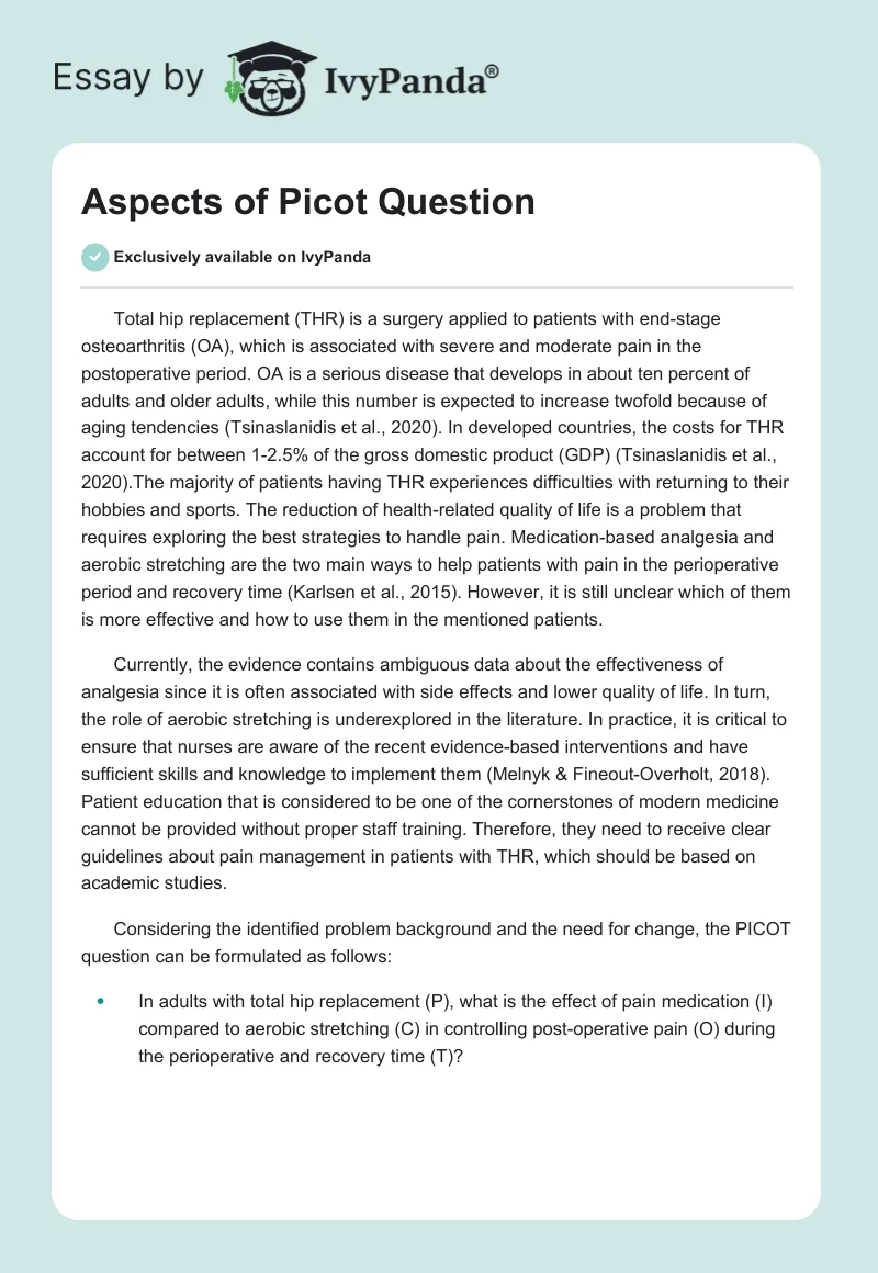 Aspects of Picot Question. Page 1