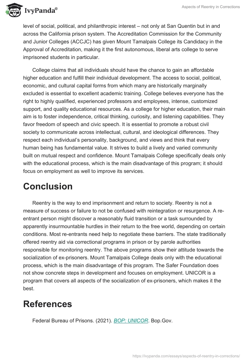 Aspects of Reentry in Corrections. Page 4